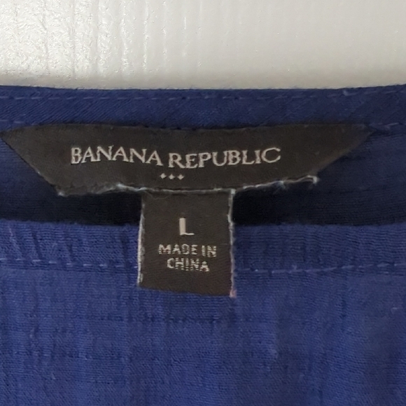 Banana Republic Blue Boxy 3/4 Sleeve Blouse - Picture 2 of 6